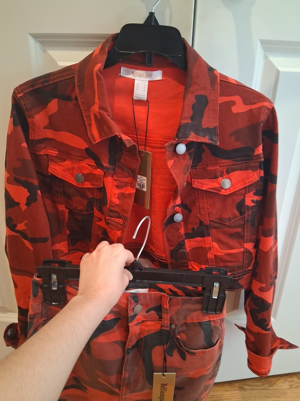Revamped Red Camo Mini Skirt (with Matching Jacket)